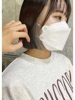 ラボヌールヘアー 札幌店(La Bonheur hair etoile) 【熊澤】ミニボブ グレージュイヤリングカラー