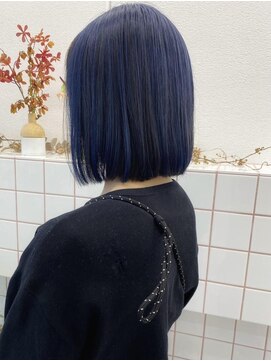 リル(re'll) 《花屋併設》ネイビーブルー［酸性ストレート/ヘアセット］