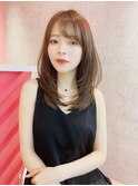 仙台 レイヤーカット 髪質改善 韓国 ブリーチなしWカラー 前髪