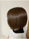 小顔ボブカット＆ベージュ系カラー