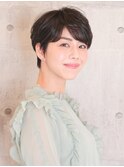 丸みショート・ボブ/丸顔/前髪あり/絶壁解消/40代/30代/長め
