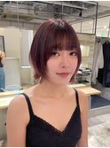 表参道/着物ヘア/ダークアッシュ/ミディアムレイヤーカット/渋谷