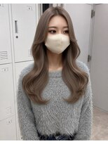トレヘアー 京都 烏丸(tRe hair)&nbsp;レイヤー/韓国風スタイル/くびれ巻き/アッシュベージュ