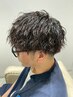 【メンズパーマ人気No. 1】カット+パーマ+眉カット ¥11500