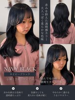 リアン 本厚木(LIAN) ネイビーブラックレイヤーカット韓国巻き