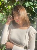 外ハネふわふわボブ/ボブショート/シルキーベージュ