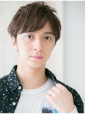 流行りのグレージュアッシュ斜めバングビジカジショートj名護