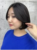 ◎美髪シアーカラーグレージュ韓国ボブ似合わせ顔まわり前髪
