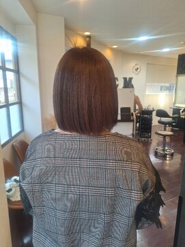 ローレン(LOREM) 切りっぱなしボブ/美髪ケアカラー/伸ばしかけ/イメチェン/秋ヘア