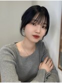 セミワイドバング／natural sheer black