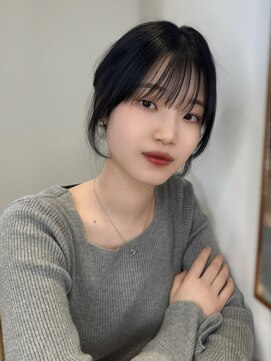 マレン(MAREN) セミワイドバング／natural sheer black