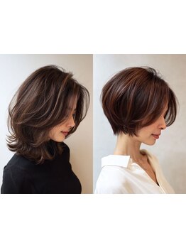 《髪質改善白髪染め》艶感叶う薬剤配合で繰り返すたびに楽しめる*明るい白髪染めも◎[岐阜/大垣/学割U24]