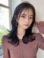 アフロート エル 大阪(AFLOAT L) 暗髪で出せるこなれ感!フェイスレイヤー×ナチュラルセミロング