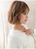 ミルクティーブラウンゆるふわプードルボブパーマA6川口20代30代