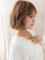 カバーヘア ブリス 川口(COVER HAIR bliss)&nbsp;ミルクティーブラウンゆるふわプードルボブパーマA6川口20代30代