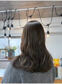 透け感グレージュ＊Aラインセミロング