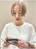 ハンサムショート/ブロンドヘア/ミルクティーベージュ/横浜