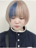 【morio原宿】ブルーカラーデザインカラー
