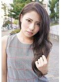 アッシュグレージュのプルエクロングスタイル(^_^)v