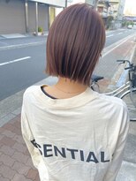 ヘアーアンドスパ アルバス(HAIR&SPA ALBAS)&nbsp;大人気ぱつっと切りっぱなしボブ×ピンクベージュ
