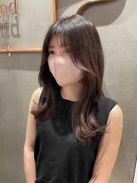 ロンド エスポワール 錦糸町(Lond espoir) 斜めバングデザインカラーグレージュ【韓国ヘア/顔まわり】