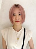 【paaq田中智大】顔まわりレイヤーカット×ペールピンク