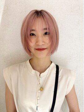 パーク(PAAQ) 【paaq田中智大】顔まわりレイヤーカット×ペールピンク