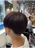プラムブラックパープルマッシュブリーチ無しメンズヘア仙台