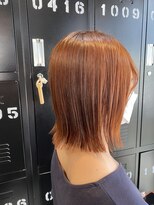 マウナ ヘアー(MAUNA HAIR)&nbsp;オレンジカラー×切りっぱなしボブ