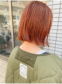 ニュアンスくびれオレンジボブ２０代３０代４０代