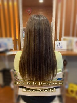 ピールアーク(peal ark) 20代30代40代ストレート×オリーブベージュ髪質改善艶感カラー