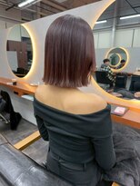 オズ 安積店(OZ) ミニウルフチェリーブラウンホワイトグレージュフェザーパーマ