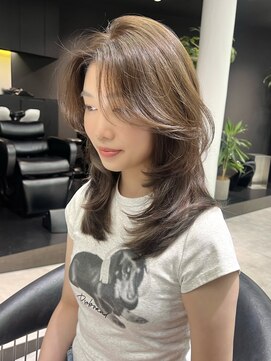 シティ(CITY) かきあげ前髪　ハイレイヤー　ベージュカラー