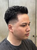 リョーちん風オールバックパーマ