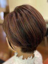 ヘアーグロウ 30代40代50代マッシュショート丸みショートオリーブブラウン関内