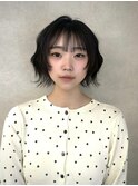 ミルクティーブロンド/ダークブルー/デジタルパーマ/町田