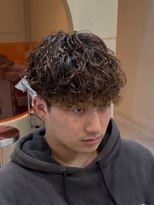フィフス 渋谷(fifth) シャドウパーマ波巻きパーママッシュ×センターパート2Way