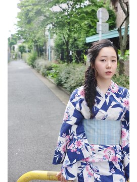 クラク 笹塚店(KURAKU) 浴衣フィッシュボーンアレンジ