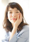 ふわミディ・斜めバング・無造作・ルーズ・似合わせカット