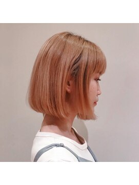 ノノリリ(NONORIRI) 20代30代ピンクグレープフルーツ耳かけ結べる長めボブストレート