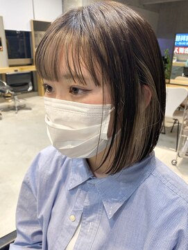 エリマ 調布(elima) フェイスフレーミングカラー インナーカラー ホワイトベージュ