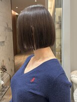 切りっぱなし丸みボブ/切りっぱなしボブヘア【銀座】髪質改善