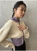 三軒茶屋_レディース_ロング_ヘアアレンジ_編み下ろし_編み込み