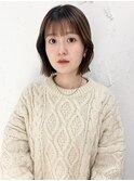 "久保田"フルバング切りっぱなしボブ前髪パーマレイヤーカット