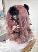 三つ編みハーフツイン