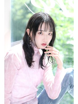 アエレ(Aere) 【Aere池袋】黒髪ロング×ラフウェーブ×シースルーバング☆小林