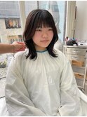 外はねミディアムヘア