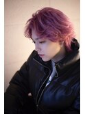 ヘアカラー　ピンクベージュ　ペールピンク　ブリーチデザインk