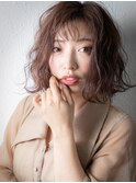 マロンベージュアッシュデジタルパーマ外ハネボブu上尾20代30代