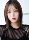 インナーカラー外ハネボブパーマくびれボブくびれミディアムボブ